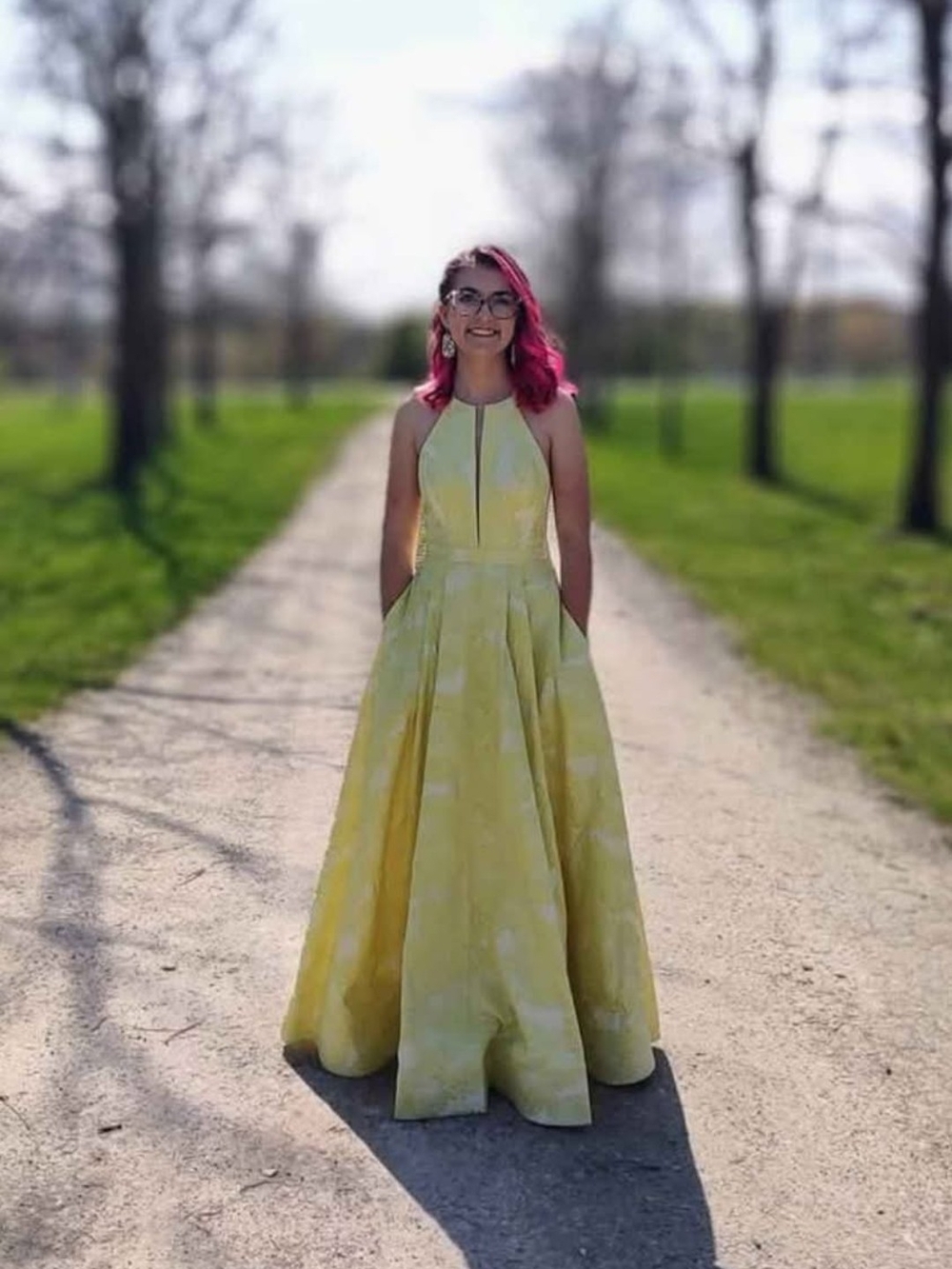 Camille La Vie Halter Ball Gown